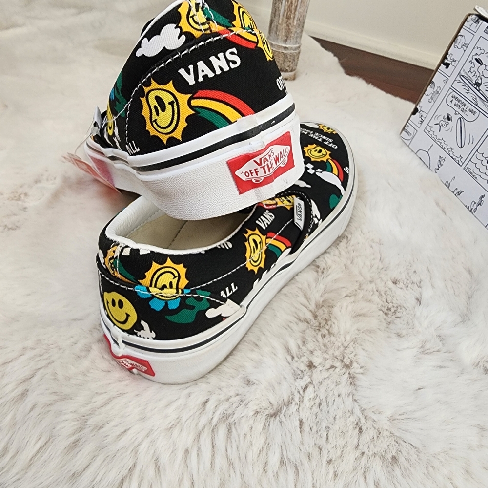 Vans Slip-On Shoes with Smiley Faces Graphics. Happy Vibes. Brand New. Size 7. - Picture 6 of 7